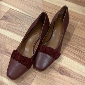 Burgundy Halston Wide Heel Shoe